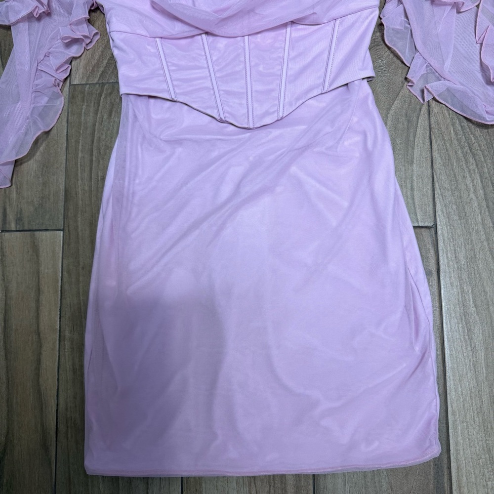 Oh Polly Ruffled Off Shoulder Dress Lilac Size: US 6 - Picture 4 of 8